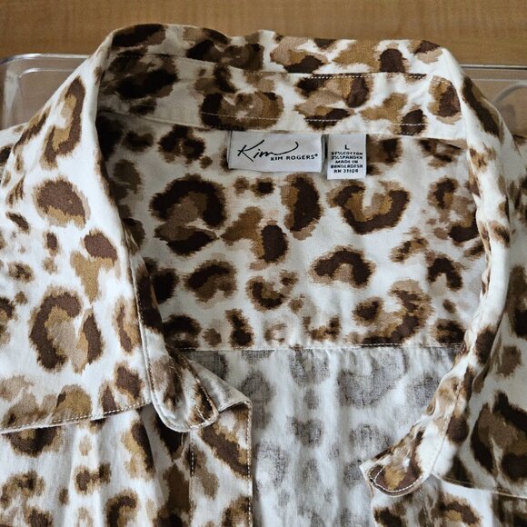 Kim Rogers Leopard Print Button-Front Jacket – Size L - Picture 6 of 8